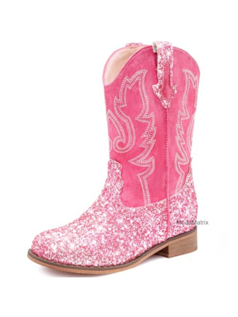 Glitter Cowgirl Boots for Girls Toddler Boys Cowboy Boots Square Toe Pull On